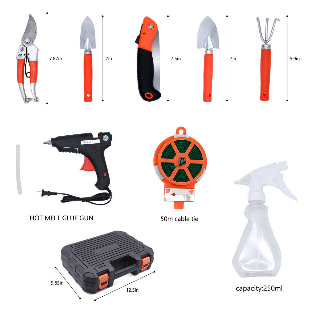 Garden Tool Set,9 Piece Gardening Tools Gift Kit Stainless Steel Gardening Tool