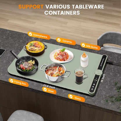 Warming Mat for Food,Food Warming Mat,Electric Warming Tray for Buffets Party and Home Daily Use,Heating Fastly in 10S,Portable