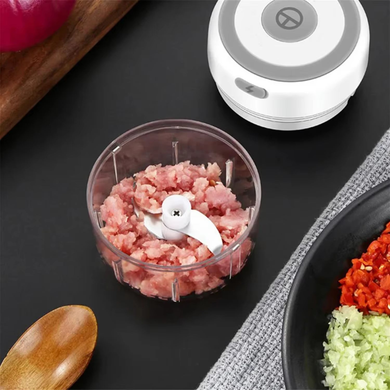 100/250Ml Mini USB Wireless Garlic Masher Press Mincer Vegetable Chili Meat Grinder Food Chopper Kitchen Accessories