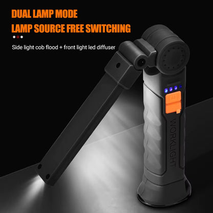 Multifunctional G51 Work Light Portable Led Rechargeable Light Waterproof Camping Light Magnet Flashlight with Built-In Battery