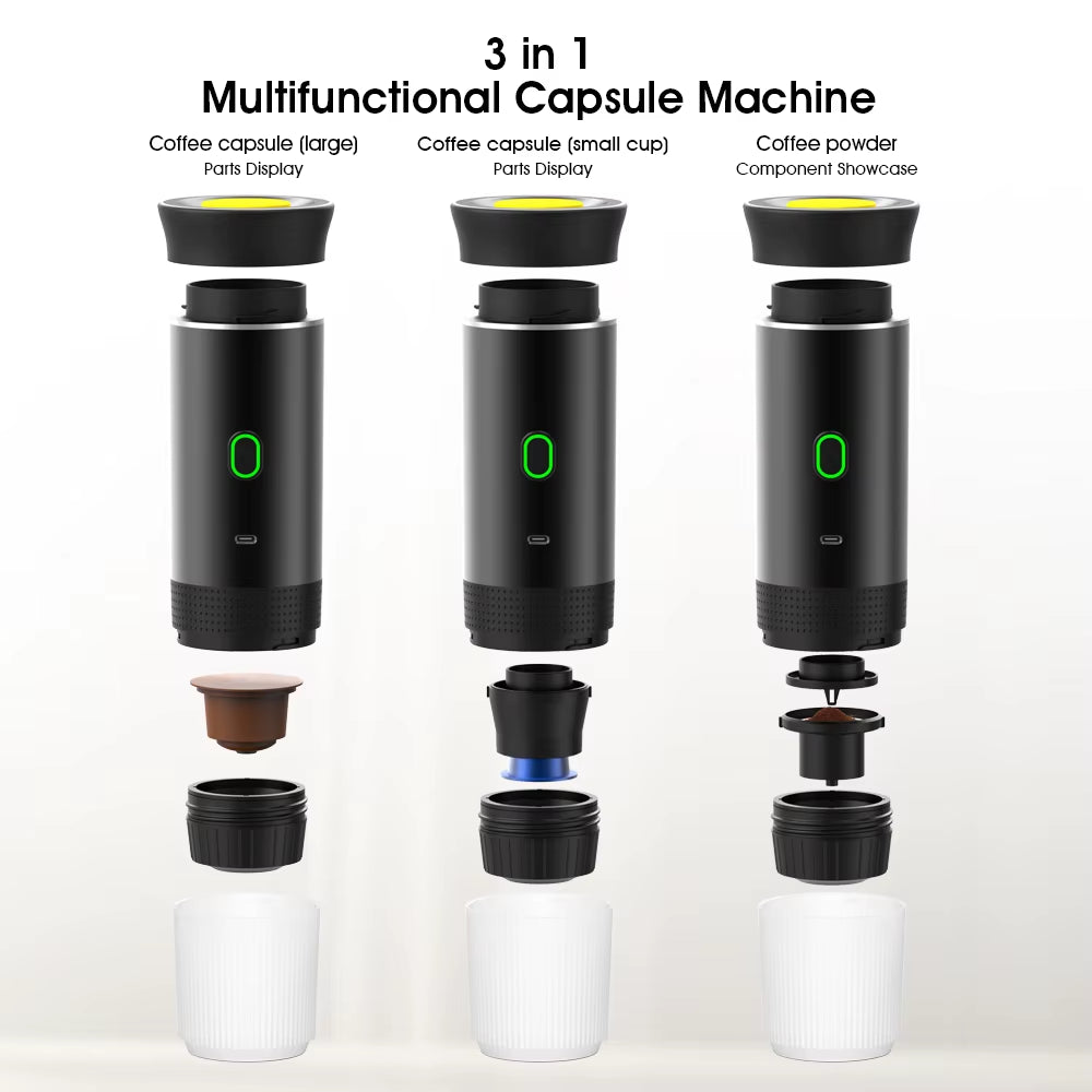 Portable Coffee Espresso Maker Machine Cafe Portable Capsule Coffee Machine 3 In1 Electric Grinder Travel Coffee Handy Espresso