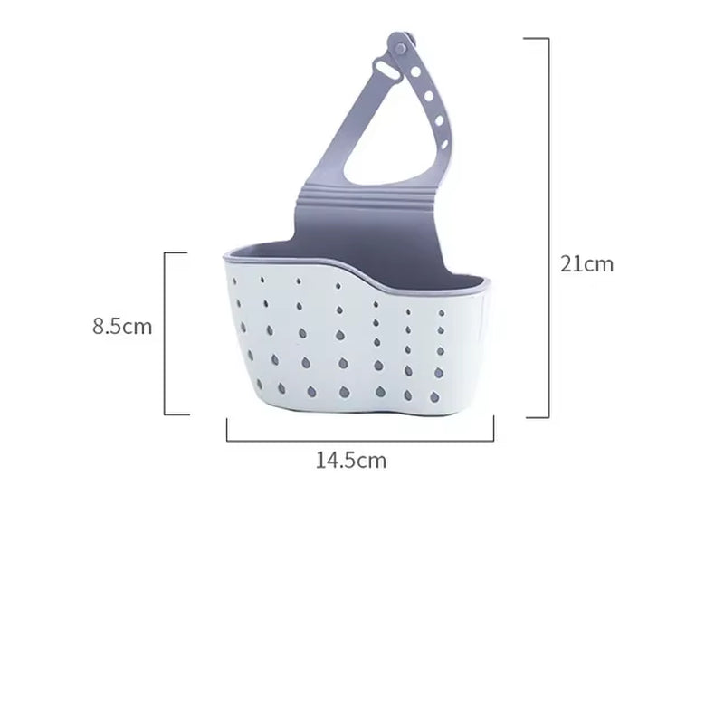 New 1Pcs Kitchen Accessories Utensils Organizer Adjustable Snap Sink Soap Sponge Holder Kitchen Hanging Drain Basket Kitchen Gad