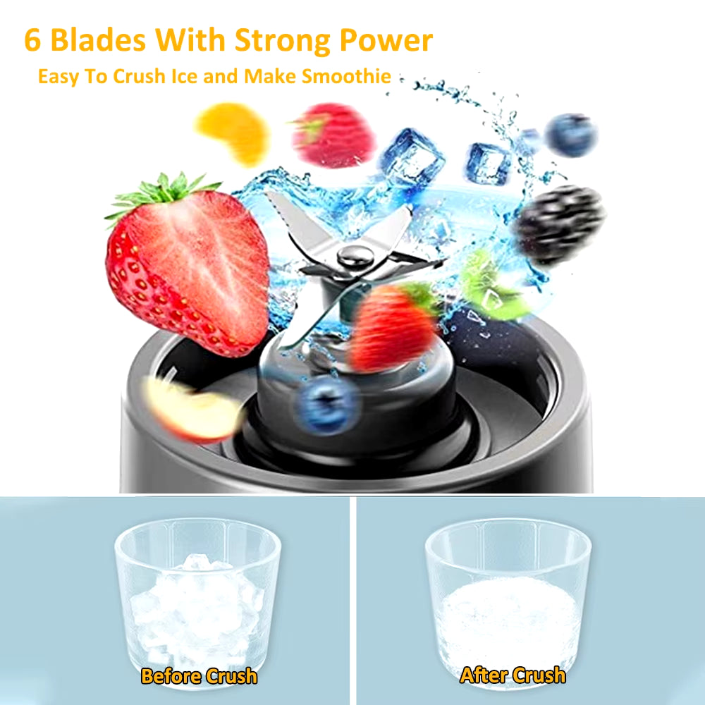 Portable Blender Smoothies Mini Portable Juicer Blender USB Rechargeable Portable Blender for Smoothies Fresh Fruit Juice Mixer