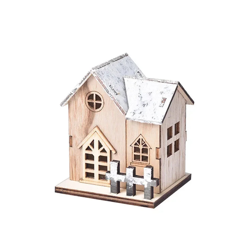 Christmas Decoration Christmas Decoration Light up Chalet LED Wooden Christmas Small House Christmas Tabletop Decoration