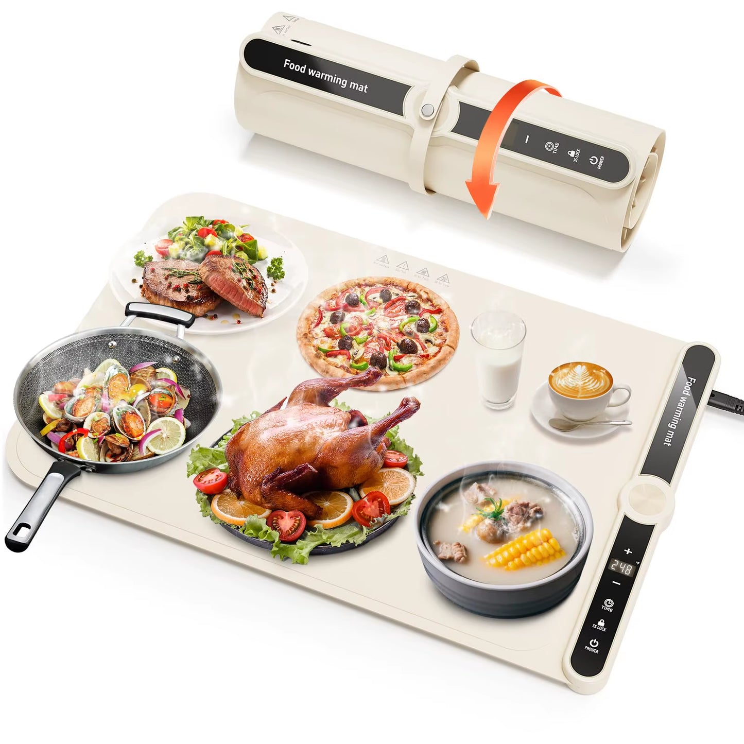 Warming Mat for Food,Food Warming Mat,Electric Warming Tray for Buffets Party and Home Daily Use,Heating Fastly in 10S,Portable