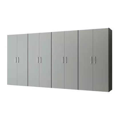 4-Piece Composite Wall Mounted Garage Storage System in Silver (144 In. W X 72 In. H X 21 In. D)