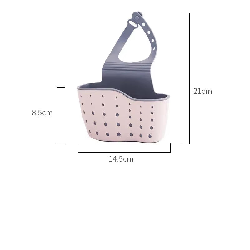 New 1Pcs Kitchen Accessories Utensils Organizer Adjustable Snap Sink Soap Sponge Holder Kitchen Hanging Drain Basket Kitchen Gad