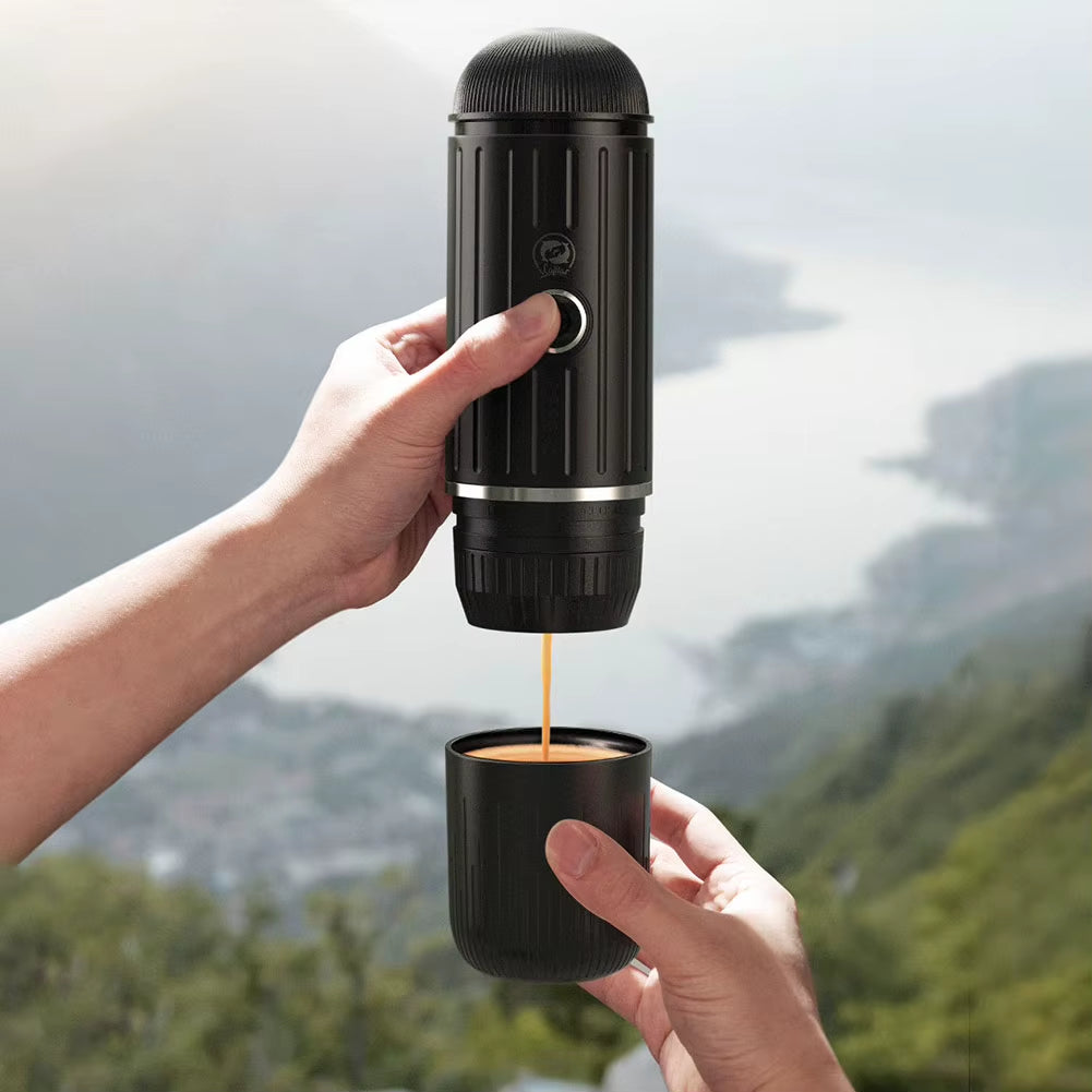 Portable Coffee Maker Electric Espresso Machine Compatible with Capsule & Ground Coffee Capsules Coffee Maker 2 in 1 for Hiking